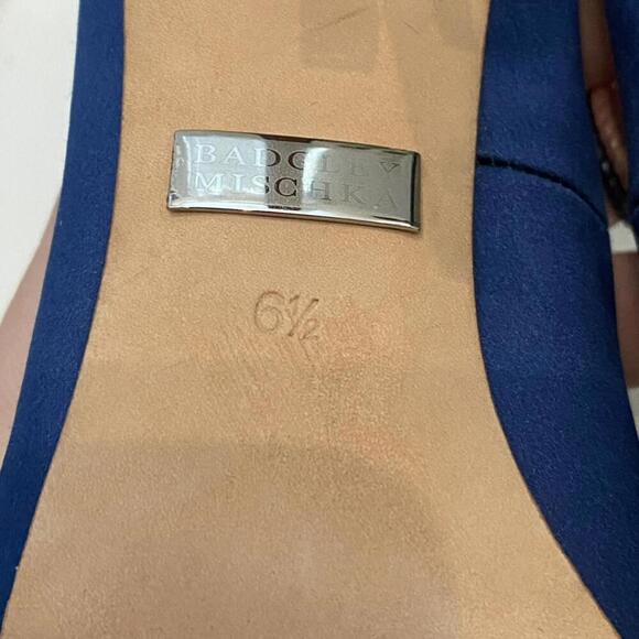 Badgley Mischka Nilla Midnight Blue Crystal Heel 6.5 Excellent - Picture 8 of 9